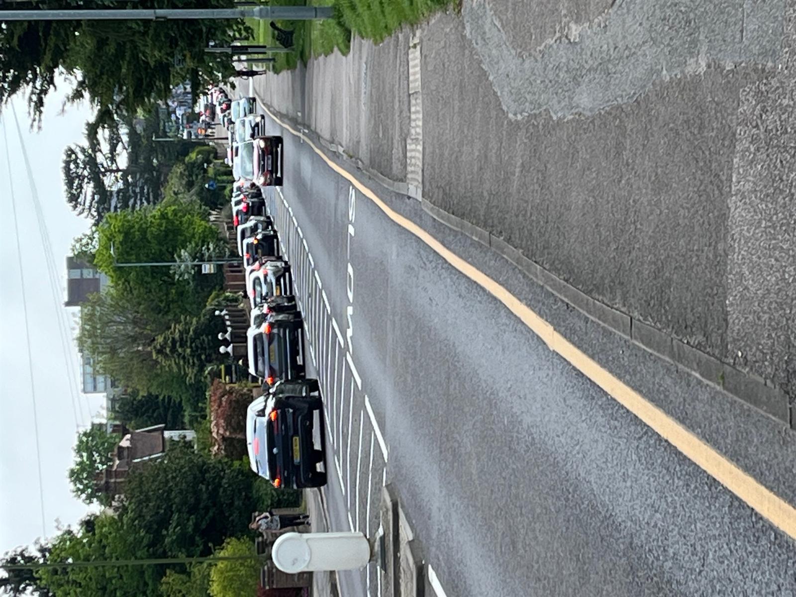 Traffic on Darkes Lane approaching the former golf course — the only vehicular access to the site