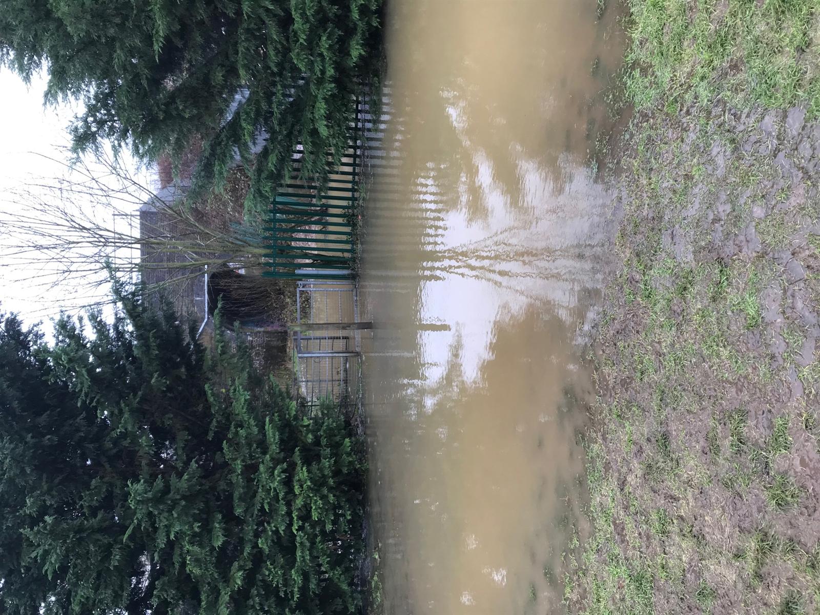 Flooding near the Cranborne Road entry to the former Potters Bar Golf Course