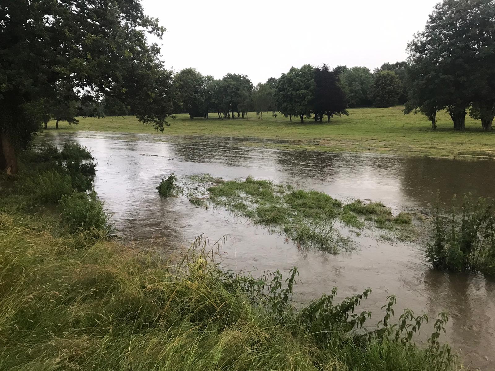 Flooding on the former Potters Bar Golf Course where homes are proposed